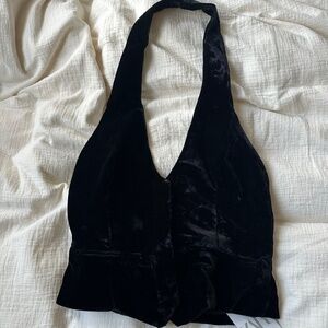 ZARA Velvet Halter Top